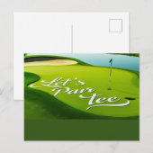 Golf Let's Par tee auf grüne Postkarte (Vorne/Hinten)