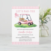 Golf Let's Par-tee Baby Shower Einladung (Stehend Vorderseite)