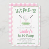 Golf Let's Par-tee Birthday Invitation Einladung (Vorne/Hinten)