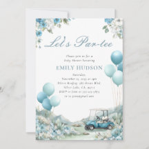 Golf Let's Par-tee Blau Baby Shower