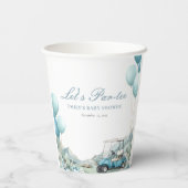 Golf Let's Par-tee Blaues Babyshower Pappbecher (Rückseite)