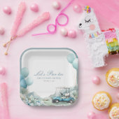 Golf Let's Par-tee Blaues Babyshower Pappteller (Party)