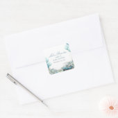 Golf Let's Par-tee Blaues Babyshower Quadratischer Aufkleber (Umschlag)