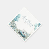 Golf Let's Par-tee Blaues Babyshower Serviette (Ecke)