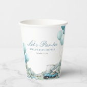 Golf Let's Par-tee Blue Baby Shower Pappbecher (Vorderseite)