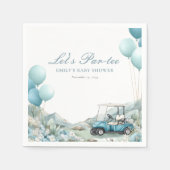 Golf Let's Par-tee Blue Baby Shower Serviette (Vorderseite)