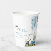 Golf Let's Par-tee Boy Baby Shower Pappbecher (Rückseite)