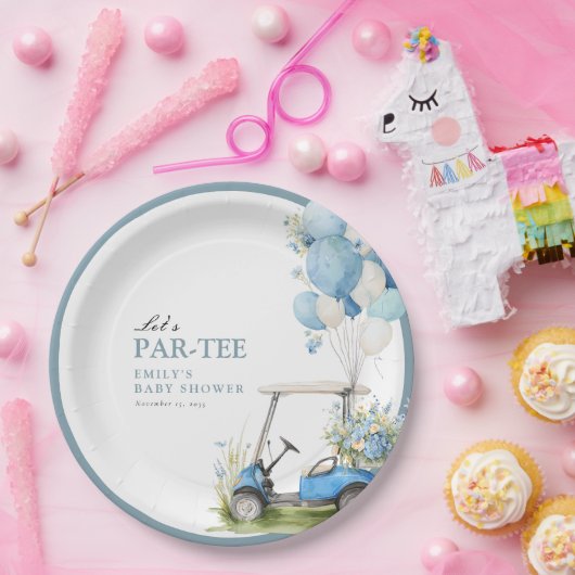 Golf Let's Par-tee Boy Baby Shower Pappteller (Party)