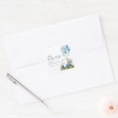 Golf Let's Par-tee Boy Baby Shower Quadratischer Aufkleber (Umschlag)