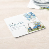 Golf Let's Par-tee Boy Baby Shower Rechteckiger Pappuntersetzer (angewinkelt)