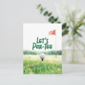 Golf Let's Par Tee für Golfer Postkarte (Stehend Vorderseite)