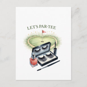 Golf Let's Par Tee für Golferinnen Postkarte