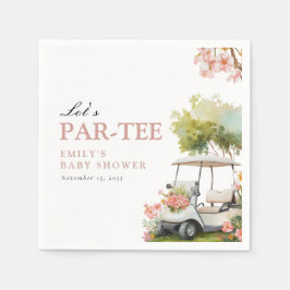Golf Let's Par-tee Girl Baby Shower Serviette