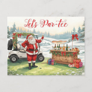 Golf Let's Par-tee Golf-Weihnachtsfeier mit Santa Feiertagspostkarte