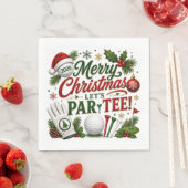Golf Let's Par-Tee Golf Weihnachtsthema Serviette (Beispiel)