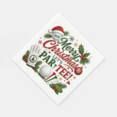 Golf Let's Par-Tee Golf Weihnachtsthema Serviette (Ecke)