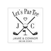 Golf Let's Par-Tee Hochzeit Save the Date Gummistempel (Prägung)