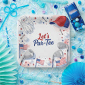 Golf Let's Par Tee mit amerikanischem Thema Pappteller (Party)