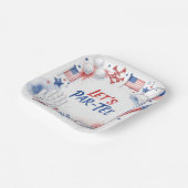 Golf Let's Par Tee mit amerikanischem Thema Pappteller (Gewinkelt)
