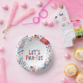 Golf Let's Par Tee mit amerikanischem Thema Pappteller (Party)