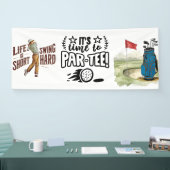 Golf Let's Par Tee mit Golf Flagge auf grünem Weiß Banner (Messe)