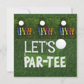 Golf Let's Par Tee mit Golfball und bunten Abschla (Vorderseite)