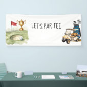 Golf Let's Par Tee mit Golfflagge auf grünem Weiß  Banner (Messe)