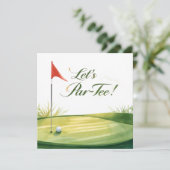 Golf Let's Par Tee mit Golfplatz Einladung (Stehend Vorderseite)