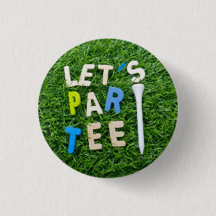 Golf Let's Par Tee mit weißem Tee ist auf grün Button