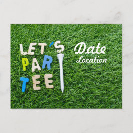 Golf Let's Par Tee mit weißem Tee ist auf grün Postkarte
