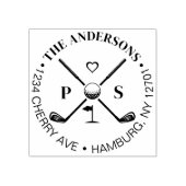 Golf Let's Par-Tee Name Return Address Gummistempel (Prägung)