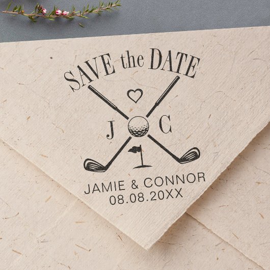 Golf Let's Par-Tee Wedding Save the Date Gummistempel