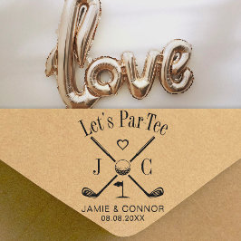 Golf Let's Par-Tee Wedding Save the Date Gummistempel