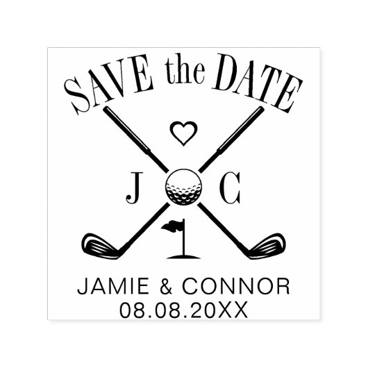Golf Let's Par-Tee Wedding Save the Date Permastempel (Design)