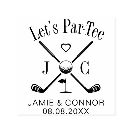 Golf Let's Par-Tee Wedding Save the Date Permastempel (Design)