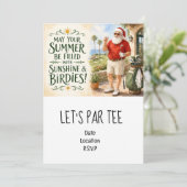 Golf Let's Par Tee Weihnachtsfeier für Golfer Einladung (Stehend Vorderseite)