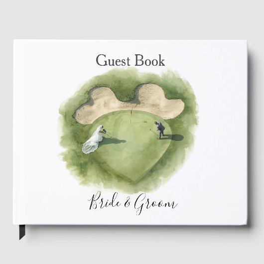Golf Let's Par tee with Bride and Groom Wedding  Gästebuch (Vorderseite)