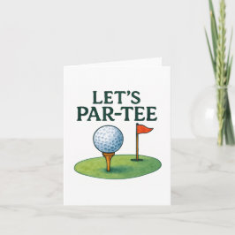 Golf Let's Party with Golf ball on tee Einladung