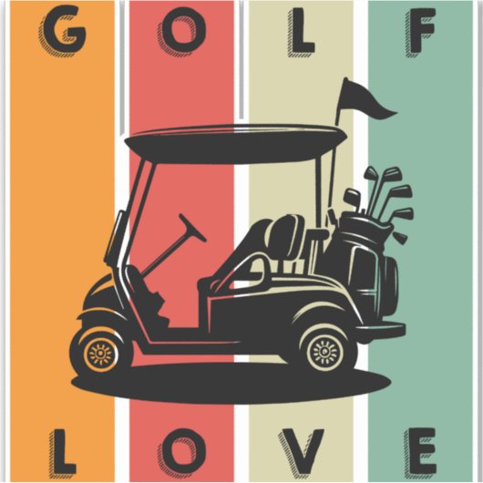 Golf-Liebe Aufkleber (Vorderseite)
