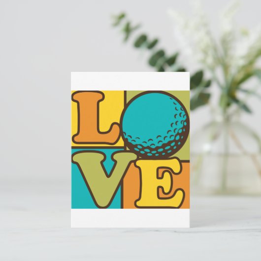 Golf-Liebe Postkarte (Stehend Vorderseite)