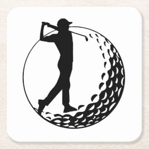 Golf-Liebhaber, Golfer Rechteckiger Pappuntersetzer