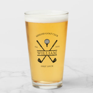 Golf-Liebhaber Kreuz Club Name Bier Glas