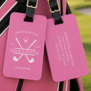 Golf-Liebhaber Kreuz Club Pink Gepäckanhänger