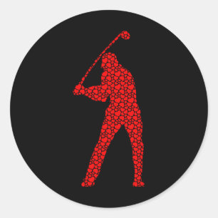 Golf Liebhaber Valentinstag Herzen Lieben Golfer S Runder Aufkleber