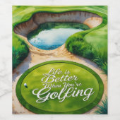 Golf Life ist besser, wenn Sie Golf-Rente Weinetikett (Einzelnes Label)