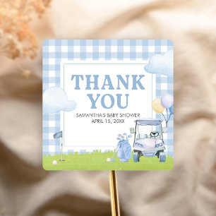Golf Little Putter Baby Shower Quadratischer Aufkleber