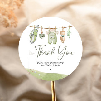 Golf Little Putter Baby Shower Runder Aufkleber