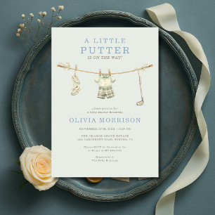 Golf Little Putter Sage Grün Junge Baby Shower Einladung