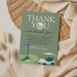 Golf-Loch-in-Eins 1. Geburtstags-Dankeskarten Einladung