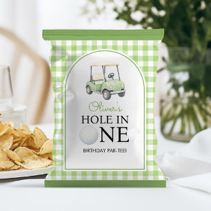 Golf-Loch-in-Eins-Geburtstags-Chip-Tüten-Wrapper Flyer